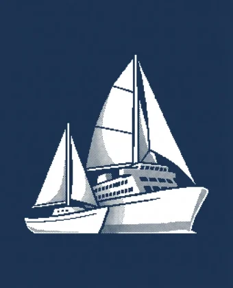 Maquette de ferry à voile zéro émission de Sailcoop pour la liaison Corse