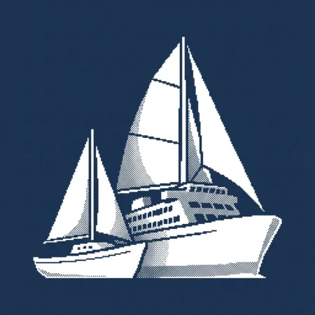 Maquette de ferry à voile zéro émission de Sailcoop pour la liaison Corse
